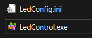 Obsah staženého balíčku: soubory LedConfig.ini a LedControl.exe