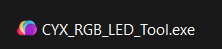 Spustitelný soubor CYX_RGB_LED_Tool.exe s barevnou ikonou