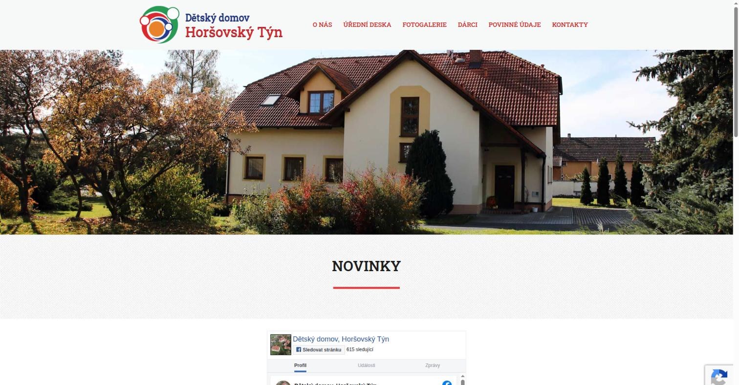 Homepage webu Dětského domova Horšovský Týn