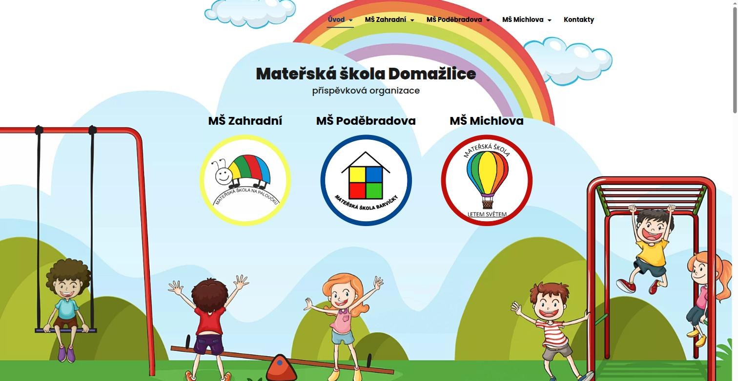 Homepage webu Mateřské školy Domažlice